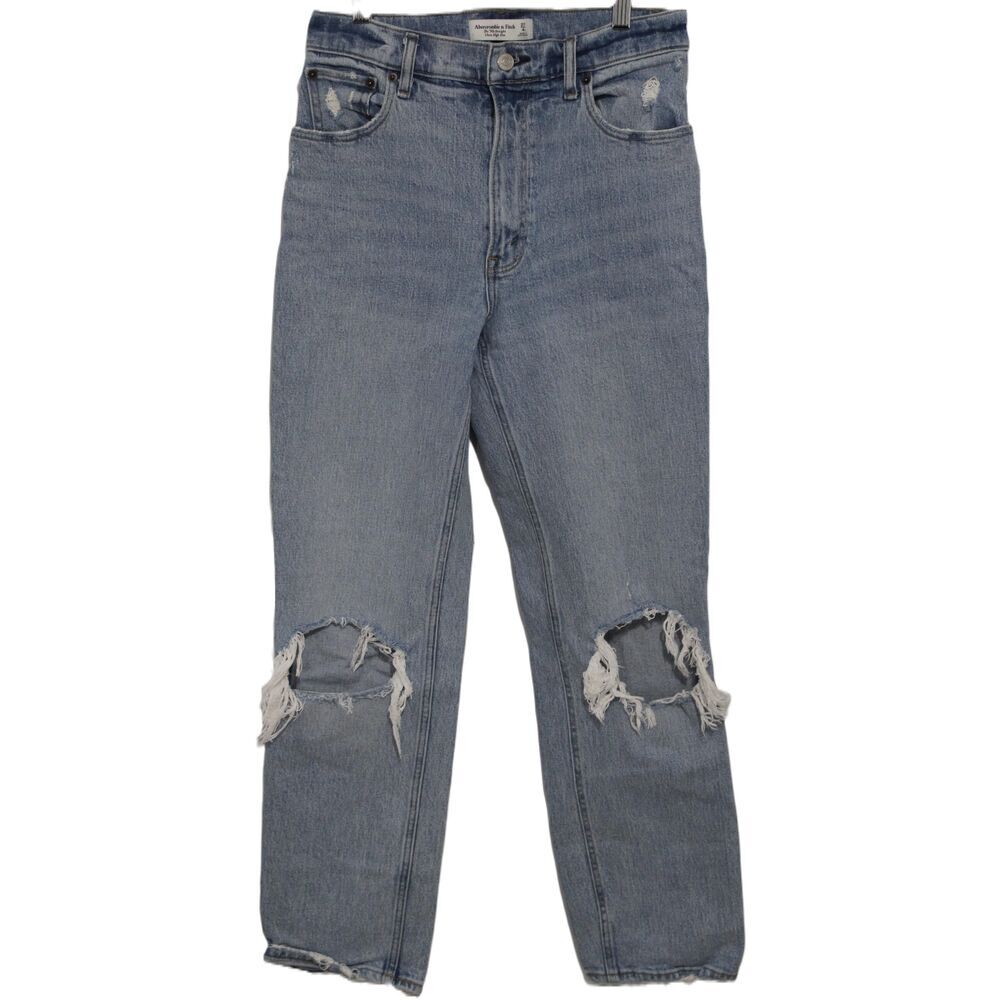 Womens Abercrombie & Fitch The '90s Straight Ultra High Rise Blue Jeans Size 27